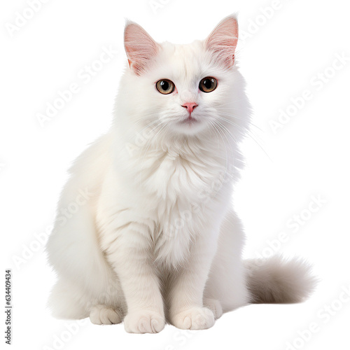 Turkish Angora cat isolated on white background © Luckyphotos