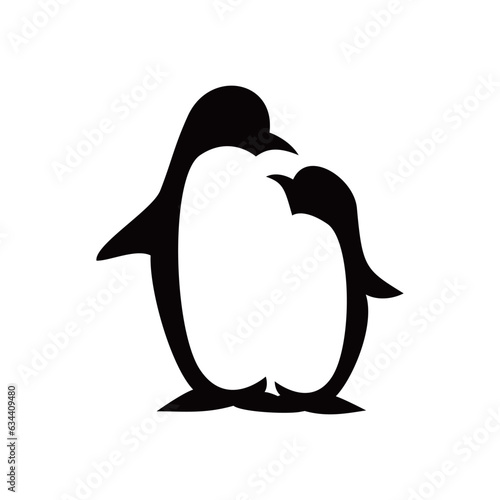 penguin silhouette design. penguin family sign and symbol.