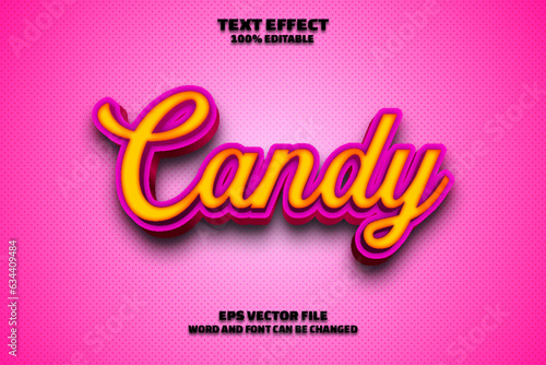 Candy 3D editable text style effect