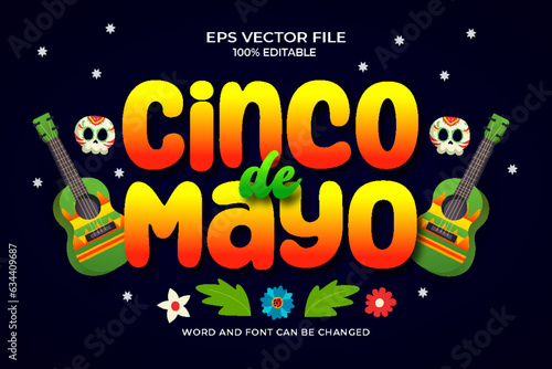 cinco de mayo 3D editable text effect