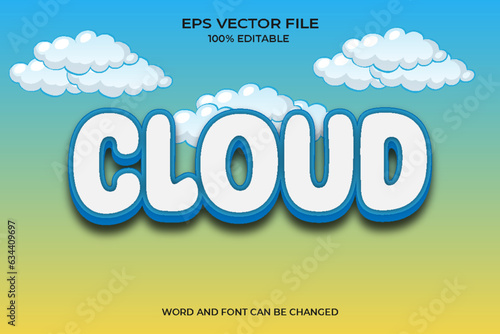 Realistic cloud 3D editable text style effect