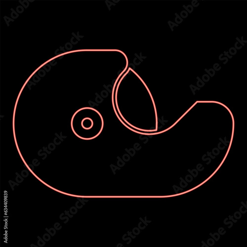 Neon office dispenser for scotch red color vector illustration image flat style