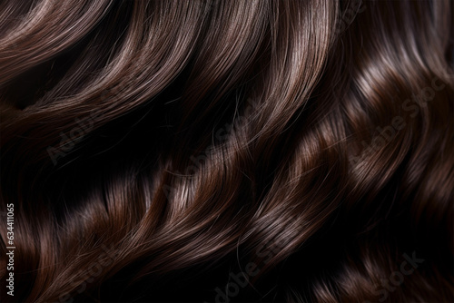 close-up of a strand of dark brown hair. content for social networks of beauty salons and hairdressing magazines. 