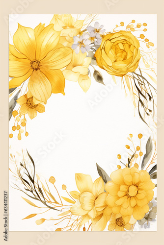 flowers bouquet watercolor art design. Generative AI