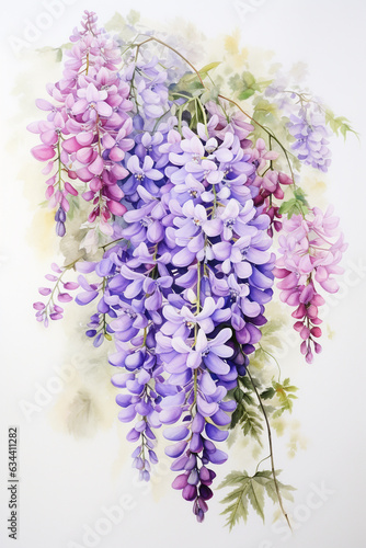 Bouquet of flowers watercolor. Generative AI