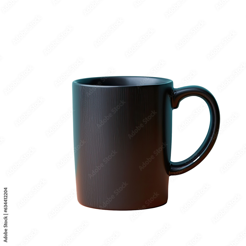 Black coffee in a bluegrey ceramic mug placed on transparent background painted wood leaving empty space for text Black coffee in a bluegrey ceramic mug placed on transparent background painted wood leaving empty space for text