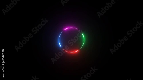 glowing neon circle lights animation