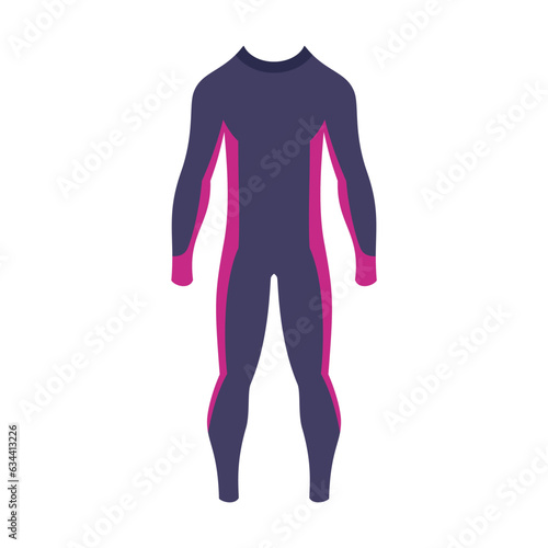 Scuba rubber tight suit illustration. Gear for diving isolated on white background. Sports concept