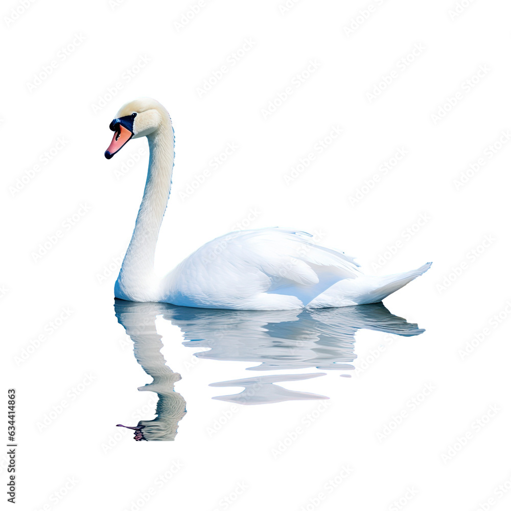 Fototapeta premium Swan on blue water