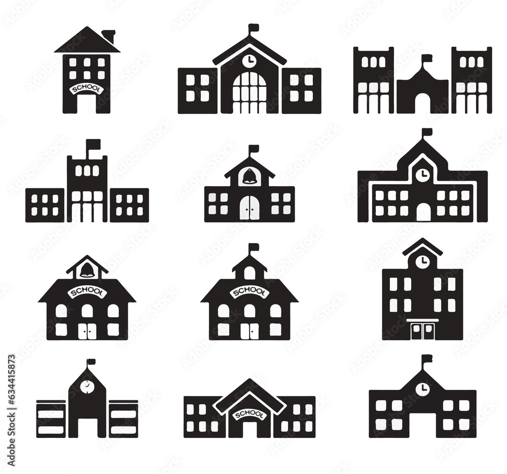 set of school icons free vector design 