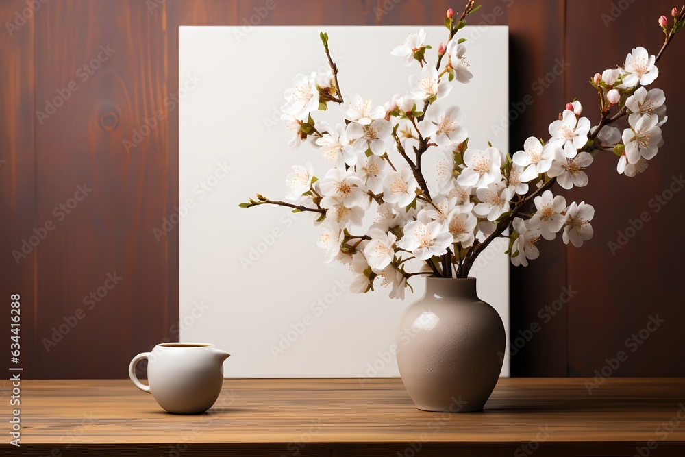 Table with vase, generative ai