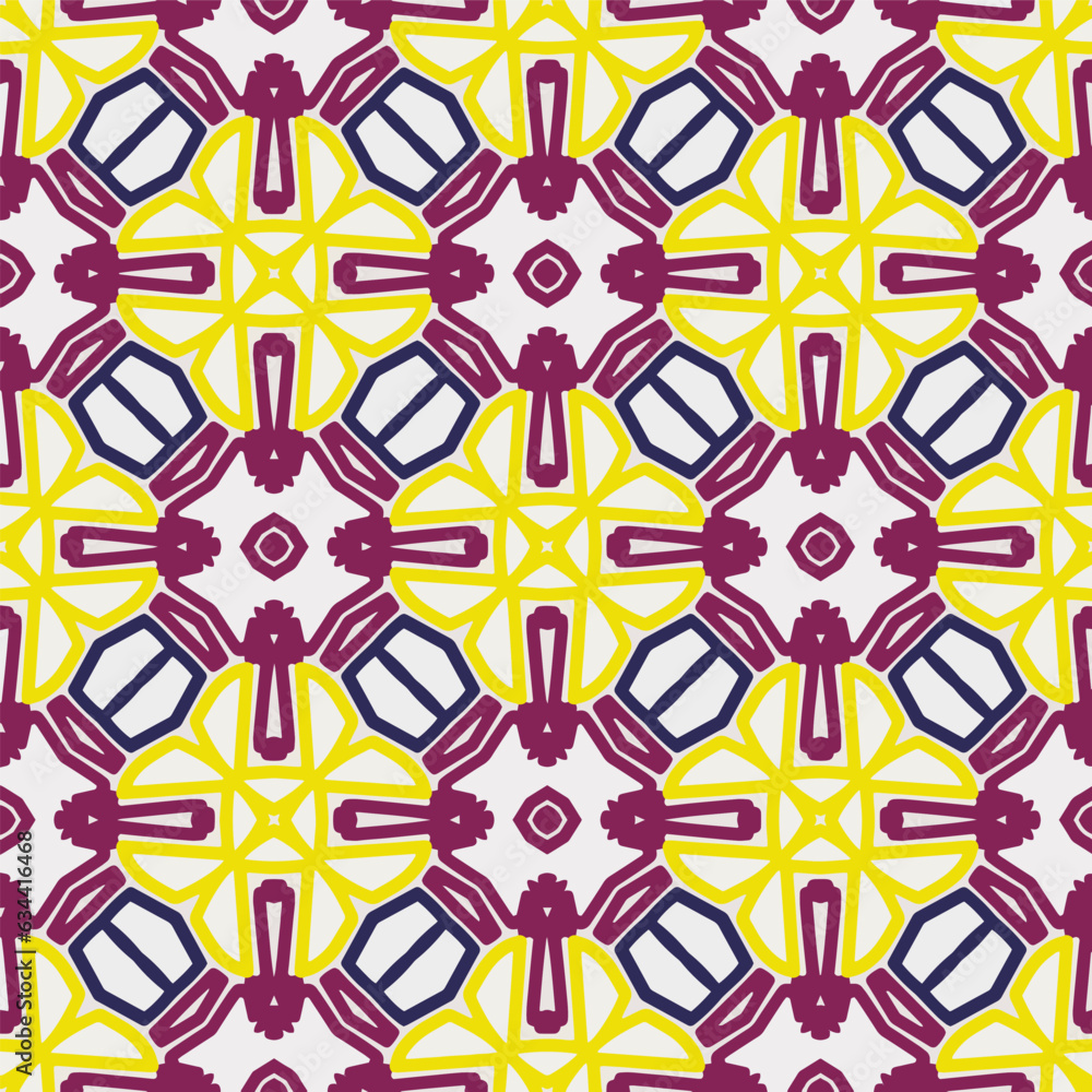 Geometric ornament in ethnic style.Seamless pattern with abstract shapes.Repeat design for fashion, textile design, on wall paper, wrapping paper, fabrics and home decor.
Geometric ornament in ethnic style.Seamless pattern with abstract shapes.Repeat design for fashion, textile design, on wall paper, wrapping paper, fabrics and home decor.