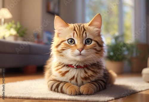 Cute cat smiling happy at the home
