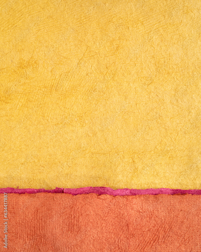 Fototapeta premium vivid abstract paper landscape in vertical format - collection of handmade textured art papers
