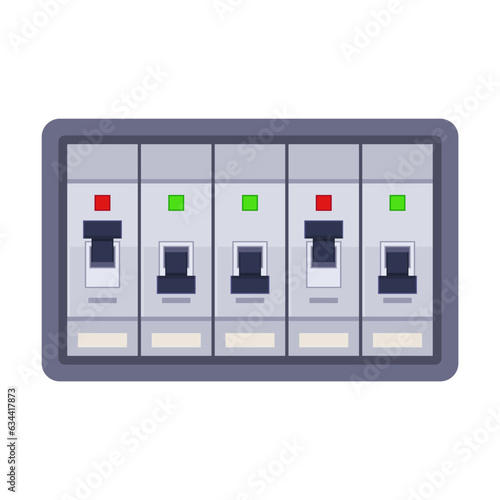 Drawing of safety switch button for machine. Switch vector illustration. Technology, electricity concept