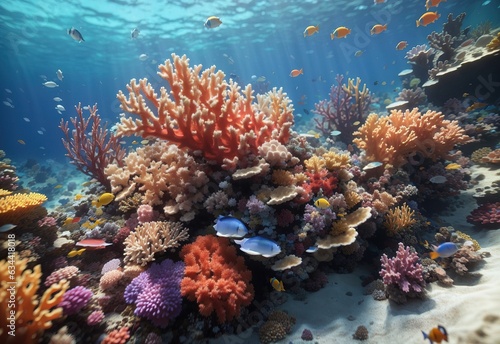 Close up of a coral reef under the sea