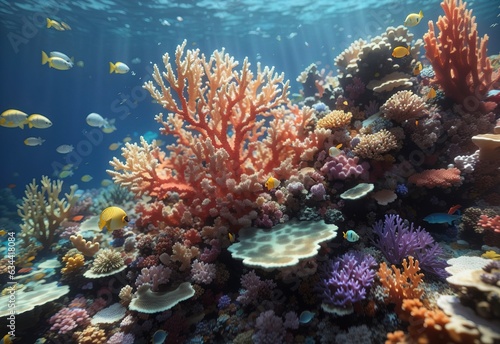 Close up of a coral reef under the sea