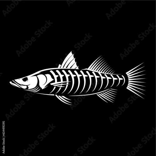 Skeleton Snook Fish Logo template. unique and fresh skeleton of snook fish. great to use as your snook fishing activity. 