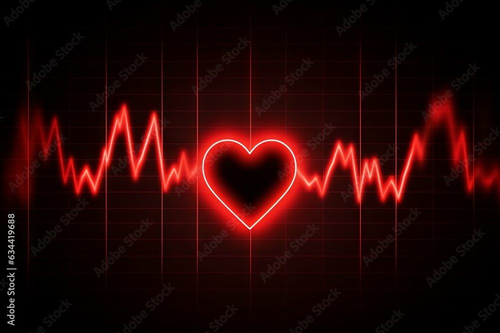 Abstract heart and digital cardiogram curve as a symbol of cardiovascular health. Background Abstract heart and digital cardiogram curve as a symbol of cardiovascular health. Background