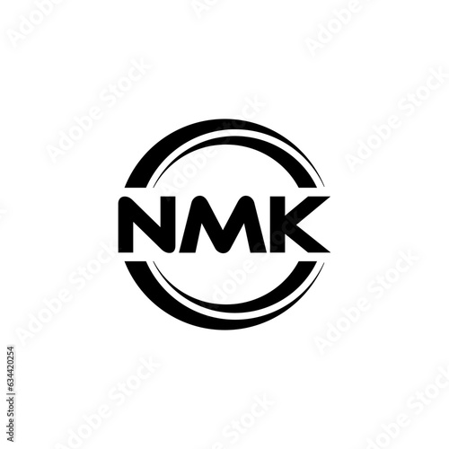 NMK letter logo design with white background in illustrator, vector logo modern alphabet font overlap style. calligraphy designs for logo, Poster, Invitation, etc. © Aftab
