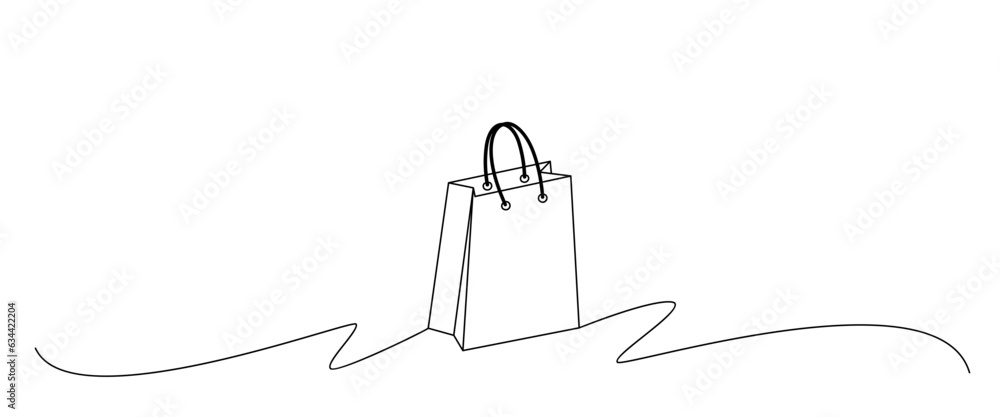 Fototapeta premium shopping bag line art style. Black Friday element vector.