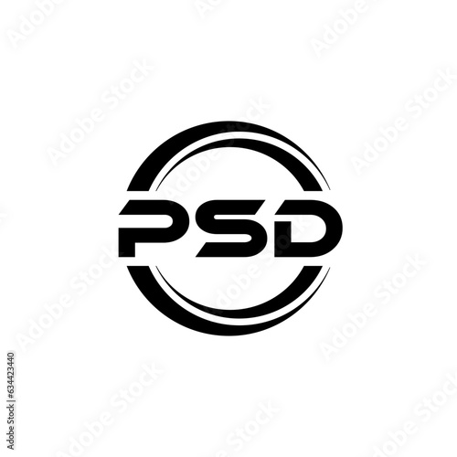 PSD letter logo design with white background in illustrator, vector logo modern alphabet font overlap style. calligraphy designs for logo, Poster, Invitation, etc.