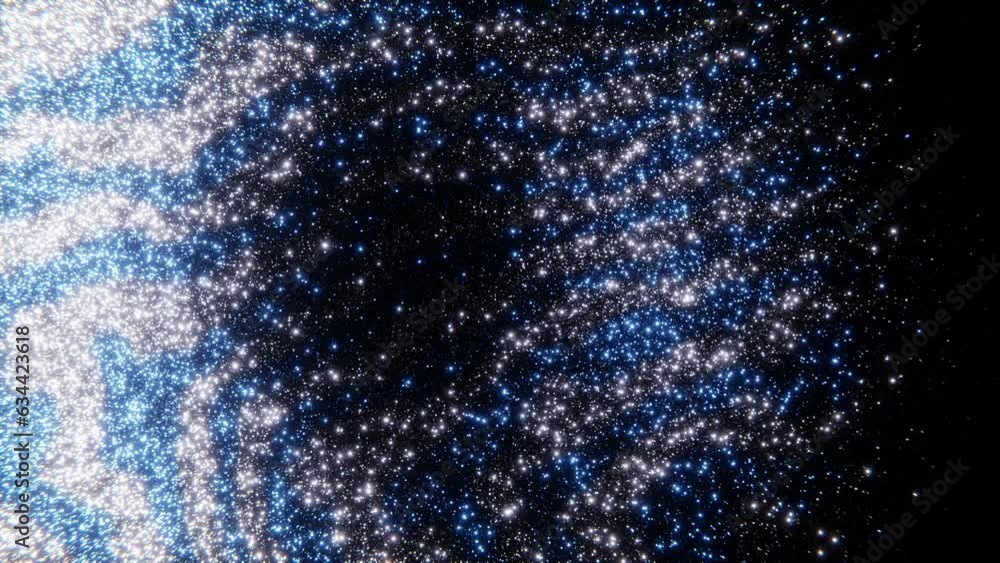 Abstract Background With Blue And White Magic Glow Lines And Waves