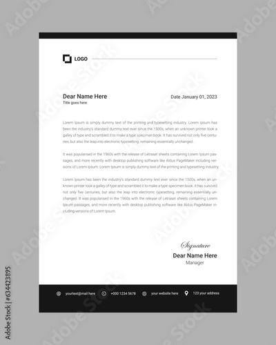 Modern professional corporate company business letterhead  design template