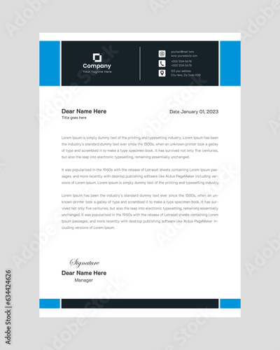 Modern professional corporate company business letterhead  design template