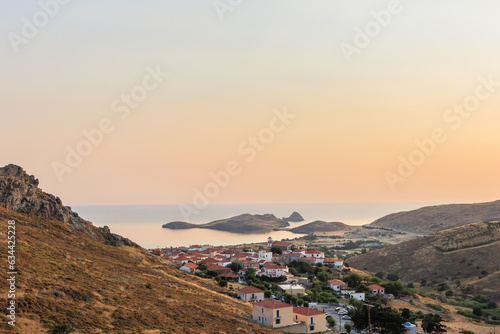 Sunset view to Aegean sea Lemnos or Limnos island Greece ideal for summer vacation © Eleni Saitanidi