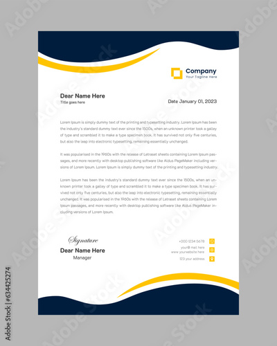 Modern professional corporate company business letterhead  design template