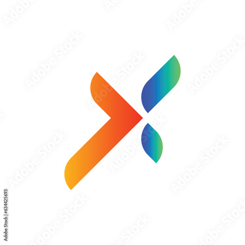 Alphabet letter x gradient logo icon symbol vector illustration eps 