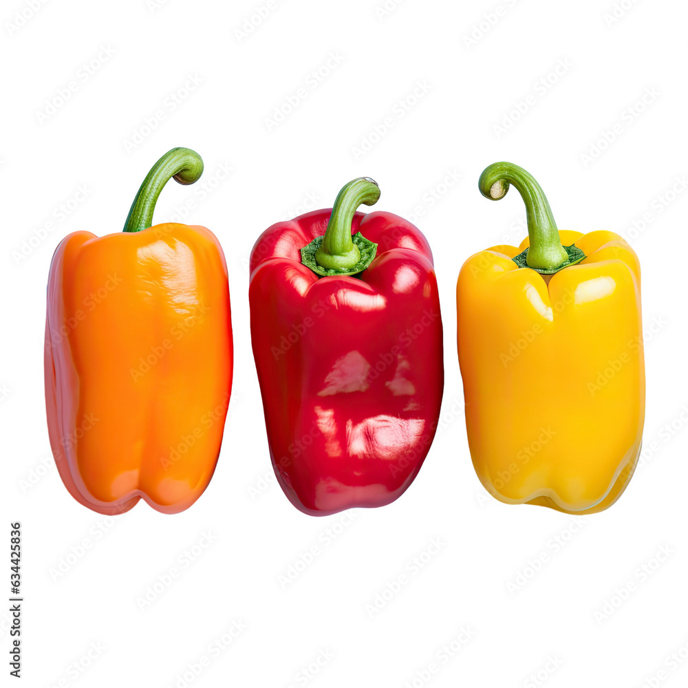 Vibrant peppers against transparent background Vibrant peppers against transparent background