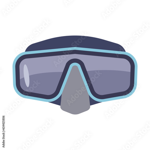 Diving mask illustration. Gear for diving isolated on white background. Sports concept