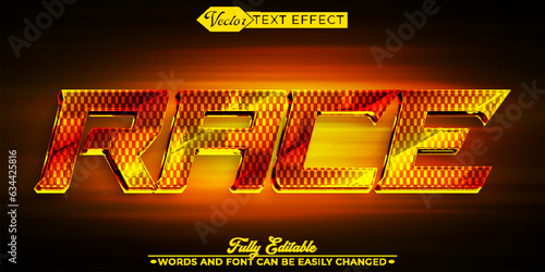 Orange Faster Race Vector Editable Text Effect Template