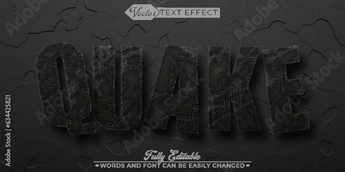 Demolition Dark Quake Vector Editable Text Effect Template