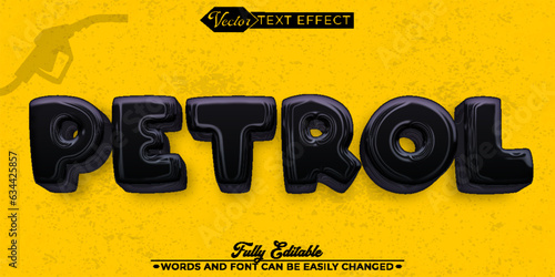 Black Liquid Petrol Vector Editable Text Effect Template photo