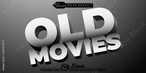 Noise Old Movies Vector Editable Text Effect Template