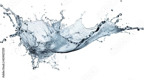 Realistic splash of water on a white background, generated by AI