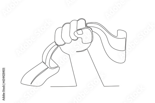 A concept of youth vows. Youth pledge one-line drawing