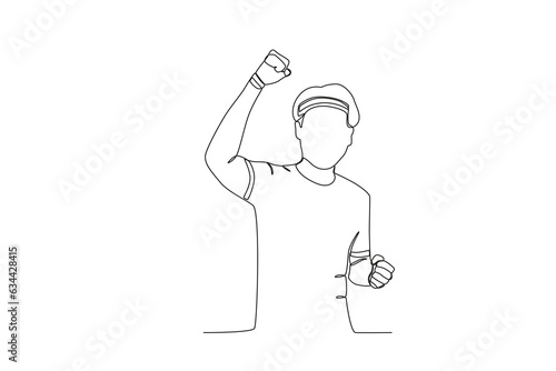 A man passionate about liberating Indonesia. Youth pledge one-line drawing
