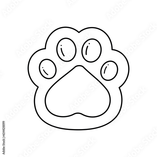 Cute and funny cartoon cat paw doodle.
