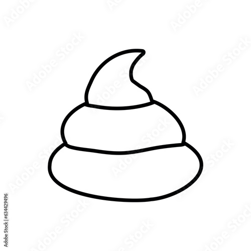 Cute poop character. Doodle illustration icon design.