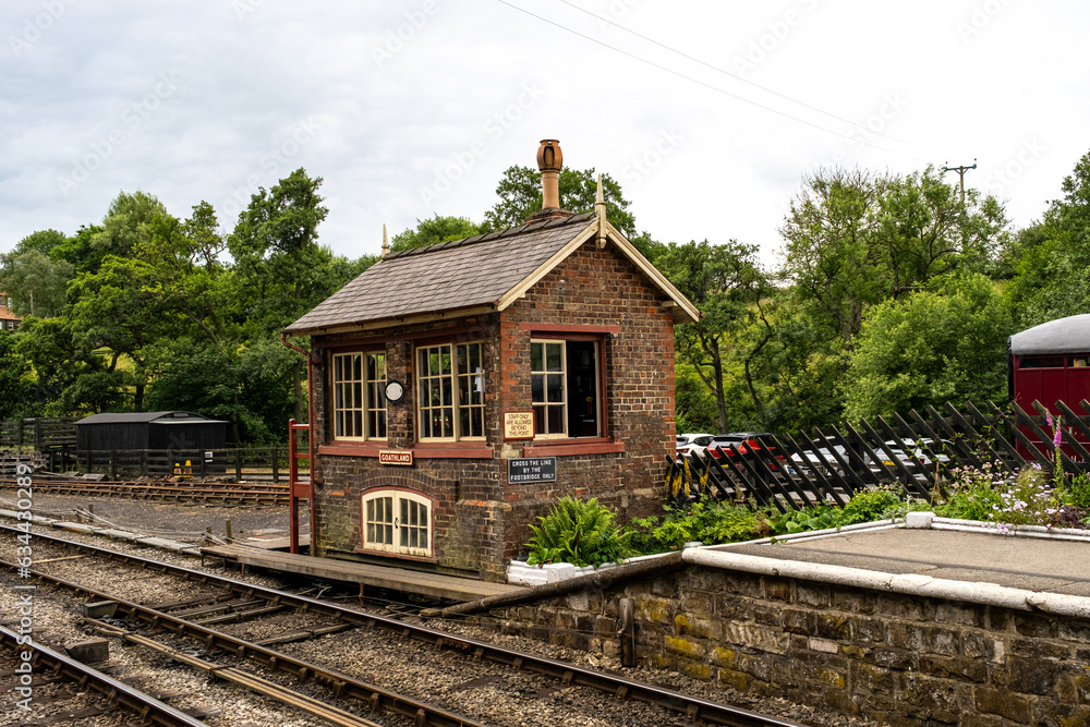 Traditional signal house in Goathland station on the North York Moors railway