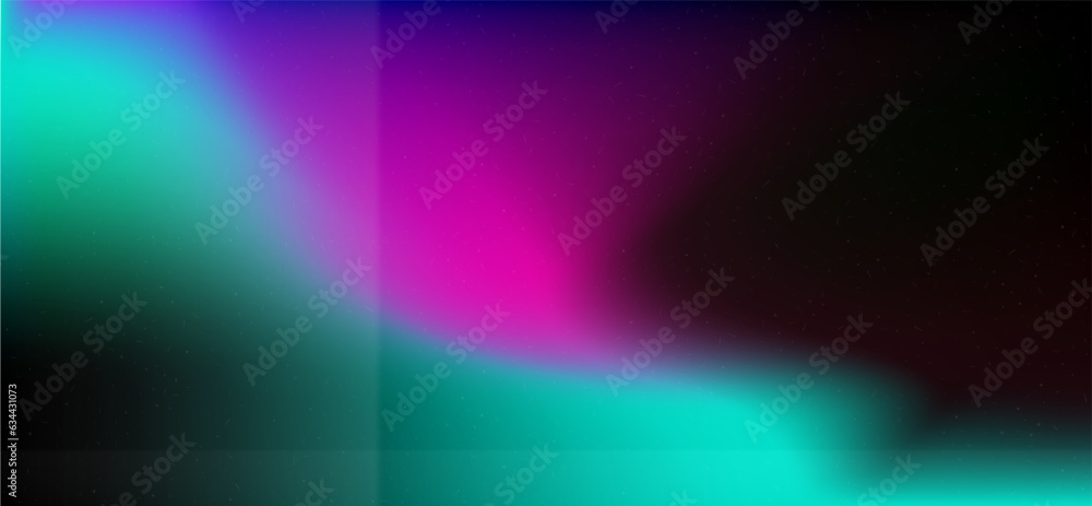 Black overlay background with holographic highlights in aquamarine and purple. Crumpled paper texture. Vector background with pink reflections Black overlay background with holographic highlights in aquamarine and purple. Crumpled paper texture. Vector background with pink reflections