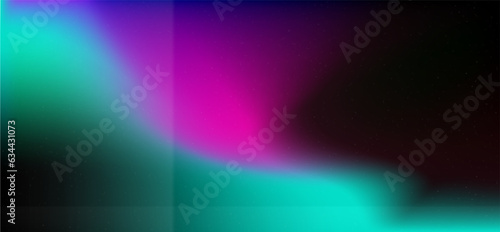 Black overlay background with holographic highlights in aquamarine and purple. Crumpled paper texture. Vector background with pink reflections