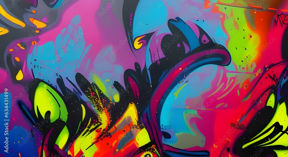 grafitti abstract colorful background with splashes