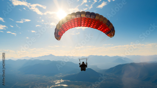 skydiver in sky enjoys the views at high altitude generative ai