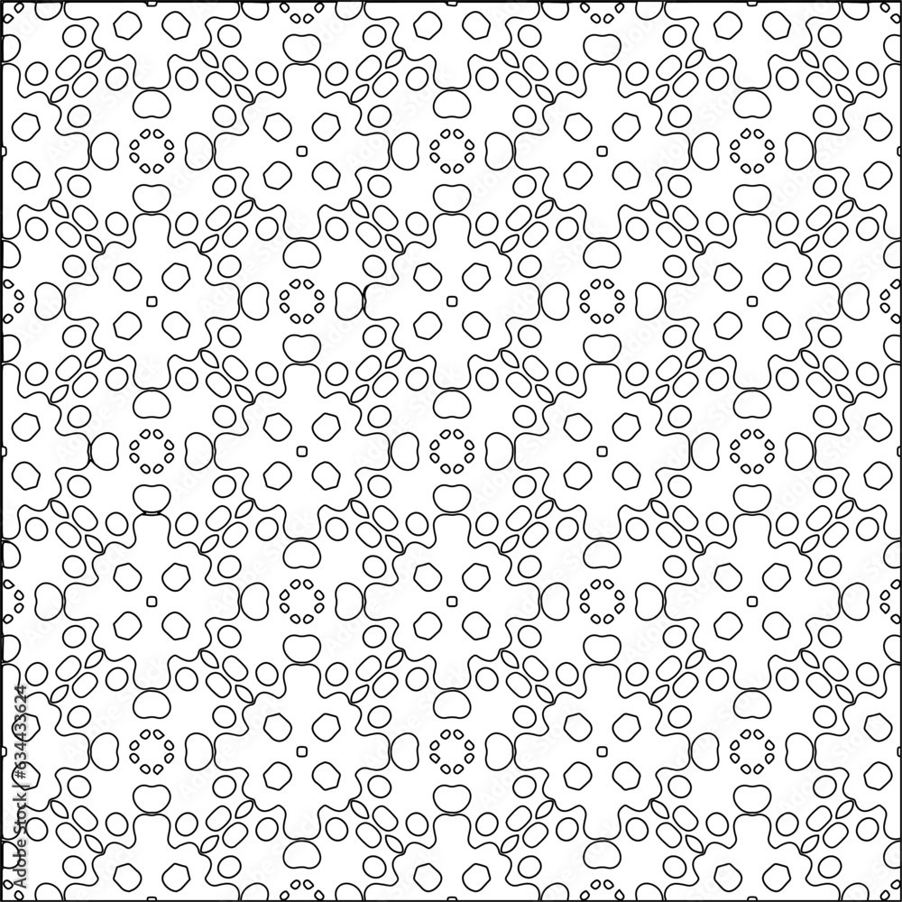 Abstract background with figures from lines. black and white pattern for web page, textures, card, poster, fabric, textile. Monochrome graphic repeating design. Abstract background with figures from lines. black and white pattern for web page, textures, card, poster, fabric, textile. Monochrome graphic repeating design.