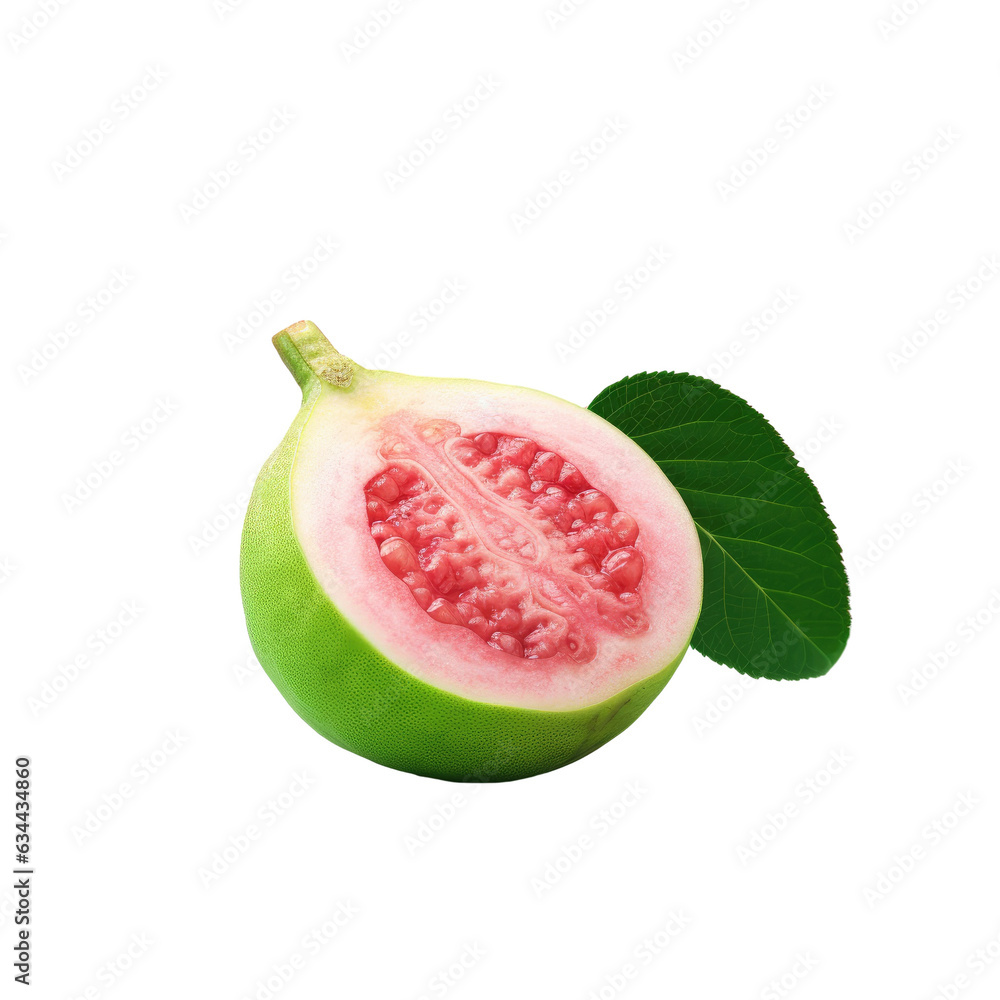 Pink guava on transparent background